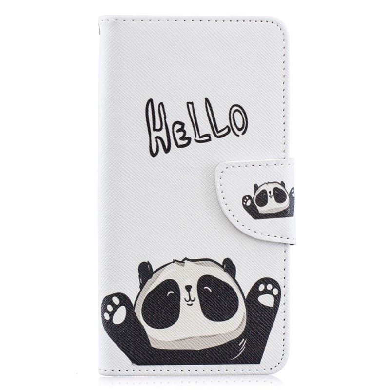 Cover Folio-hoesje Samsung Galaxy A40 Telefoonhoesje Hallo Panda