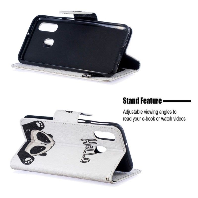Cover Folio-hoesje Samsung Galaxy A40 Telefoonhoesje Hallo Panda