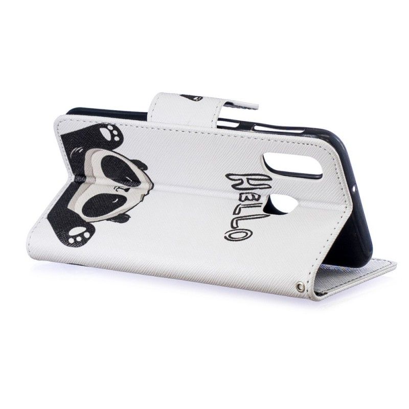 Cover Folio-hoesje Samsung Galaxy A40 Telefoonhoesje Hallo Panda