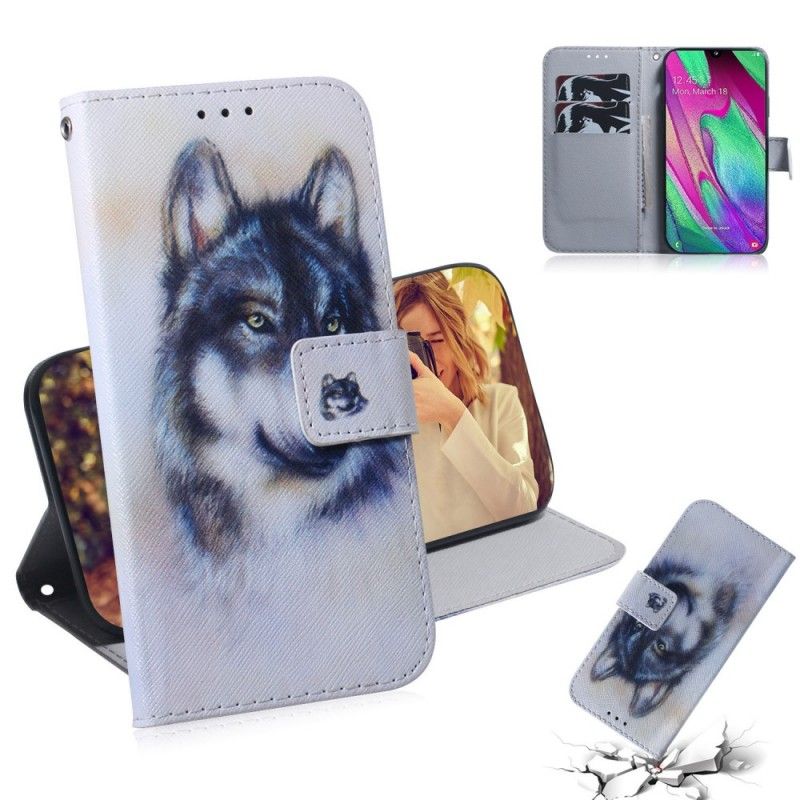 Cover Folio-hoesje Samsung Galaxy A40 Telefoonhoesje Honden Blik