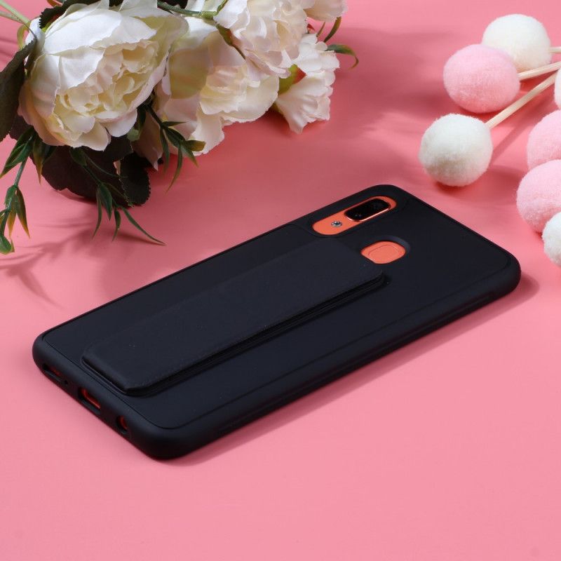 Cover Hoesje Samsung Galaxy A40 Donkerblauw Telefoonhoesje Magnetische Opvouwbare Standaard