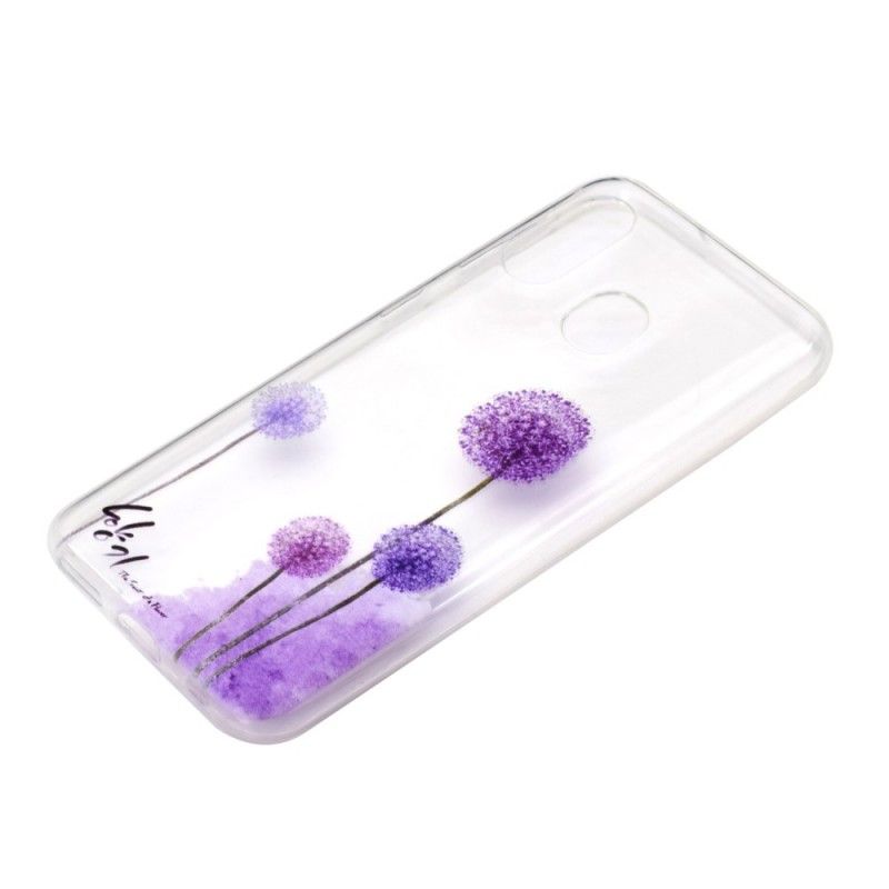 Cover Hoesje Samsung Galaxy A40 Telefoonhoesje Transparant Gekleurde Paardenbloemen