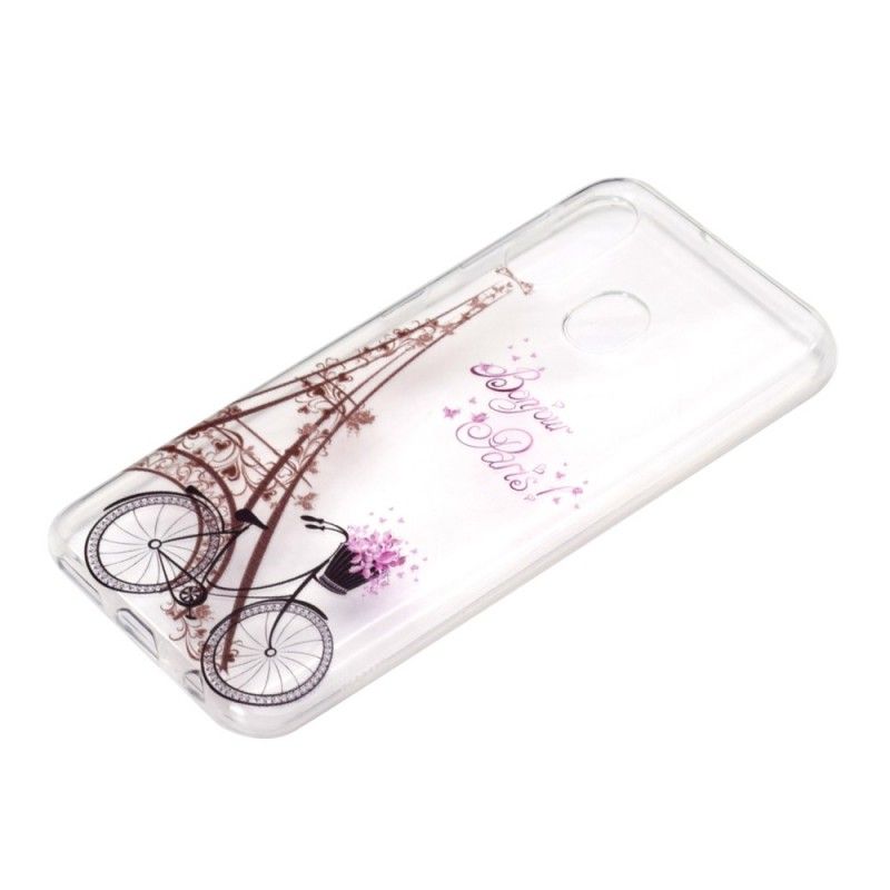 Cover Hoesje Samsung Galaxy A40 Telefoonhoesje Transparant Hallo Parijs