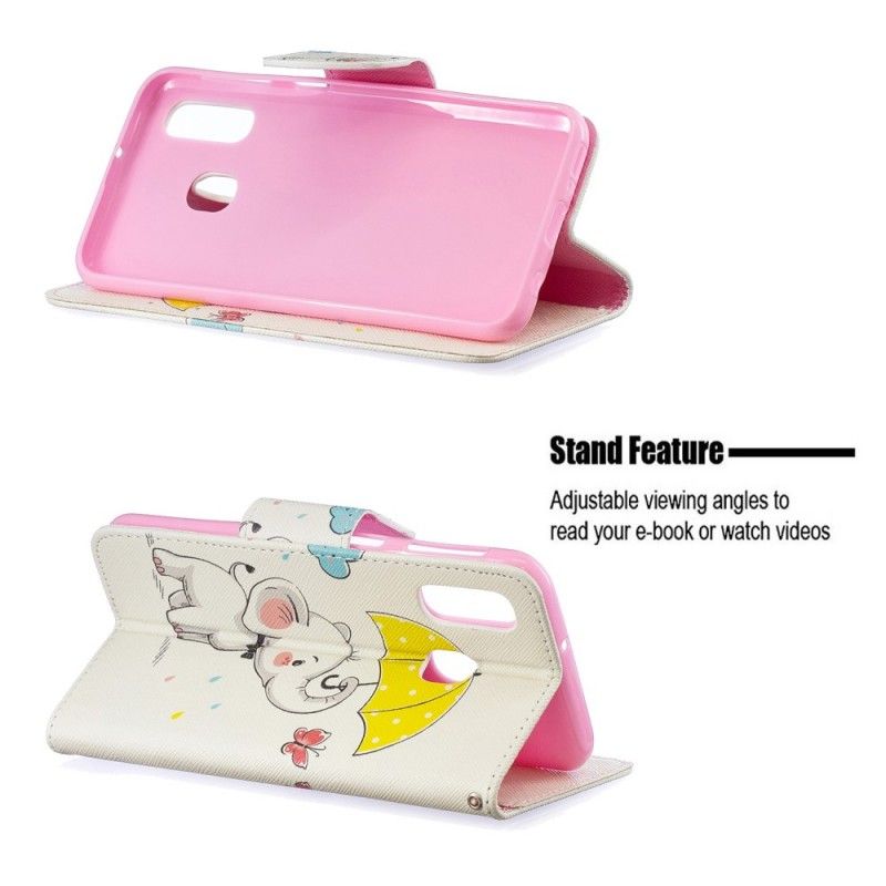 Flip Case Leren Samsung Galaxy A40 Babyolifant