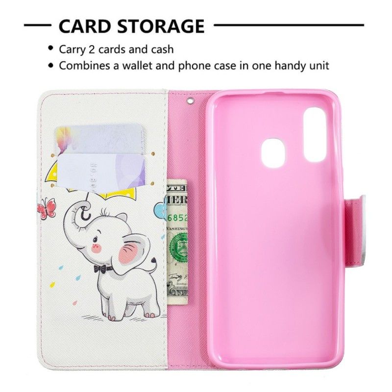 Flip Case Leren Samsung Galaxy A40 Babyolifant