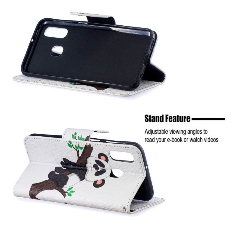 Flip Case Leren Samsung Galaxy A40 Luie Panda