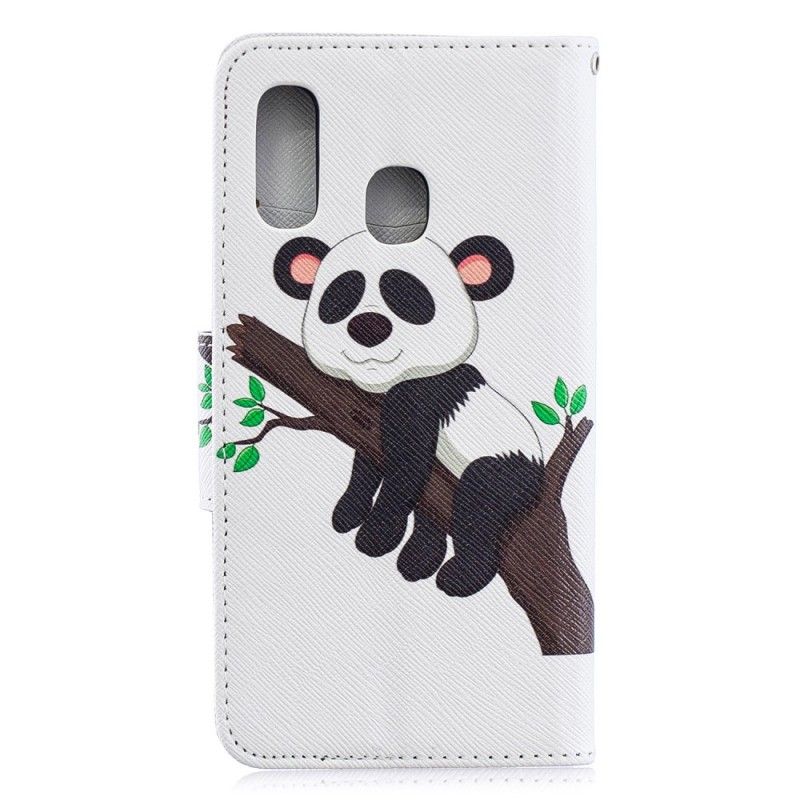 Flip Case Leren Samsung Galaxy A40 Luie Panda