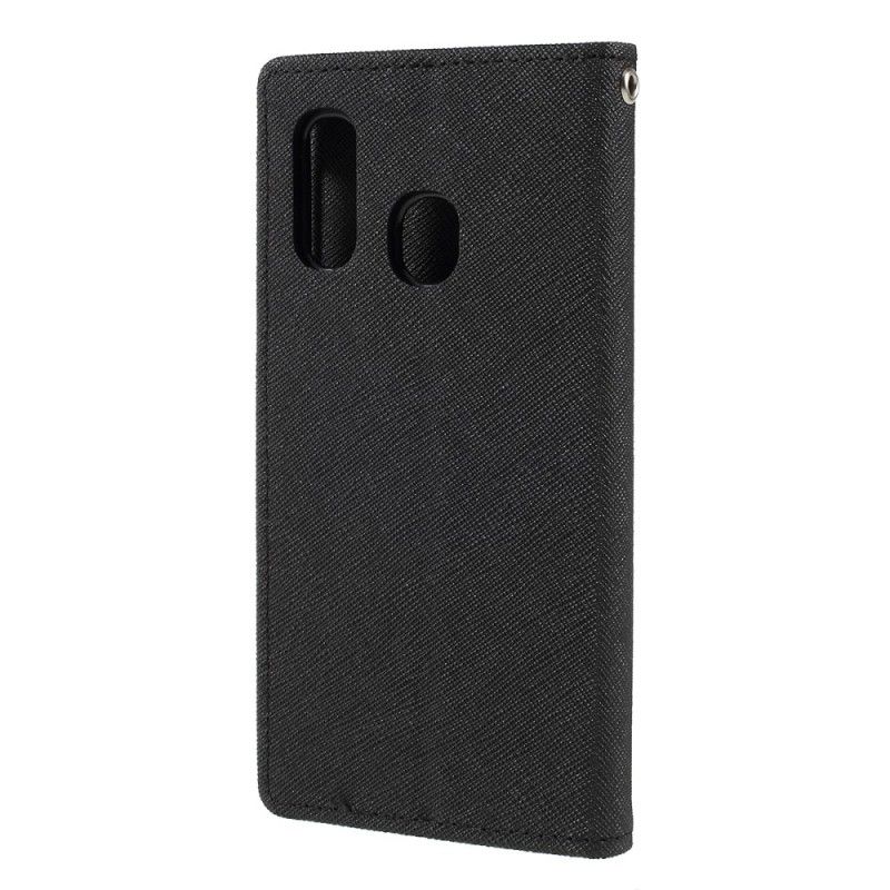 Flip Case Leren Samsung Galaxy A40 Magenta Rood Tweekleurig Kwik