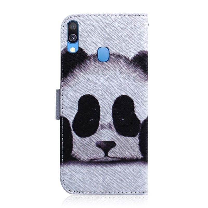 Flip Case Leren Samsung Galaxy A40 Pandagezicht