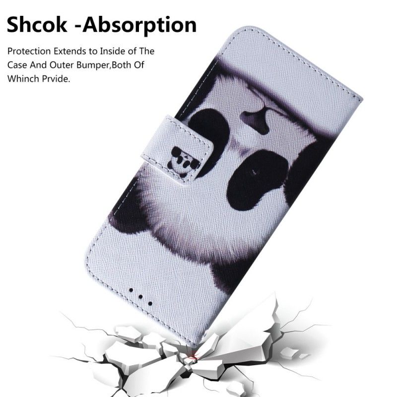 Flip Case Leren Samsung Galaxy A40 Pandagezicht