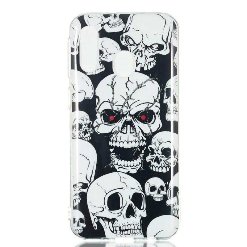 Hoesje Samsung Galaxy A40 Aandacht Fluorescerende Schedels