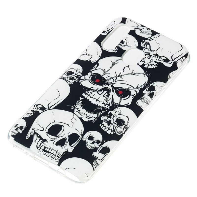 Hoesje Samsung Galaxy A40 Aandacht Fluorescerende Schedels