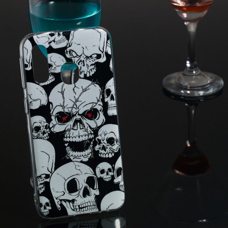 Hoesje Samsung Galaxy A40 Aandacht Fluorescerende Schedels