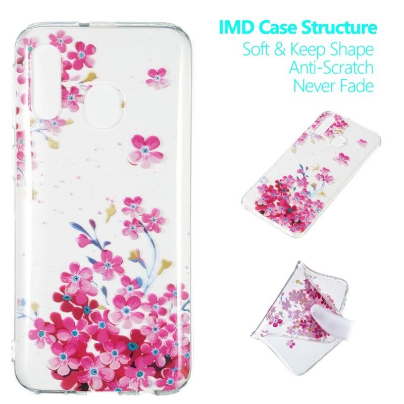Hoesje Samsung Galaxy A40 Kleine Roze Tuin