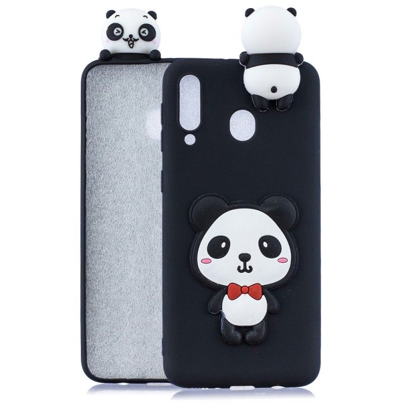 Hoesje Samsung Galaxy A40 Lichtblauw Rood 3D Waarom Geen Panda