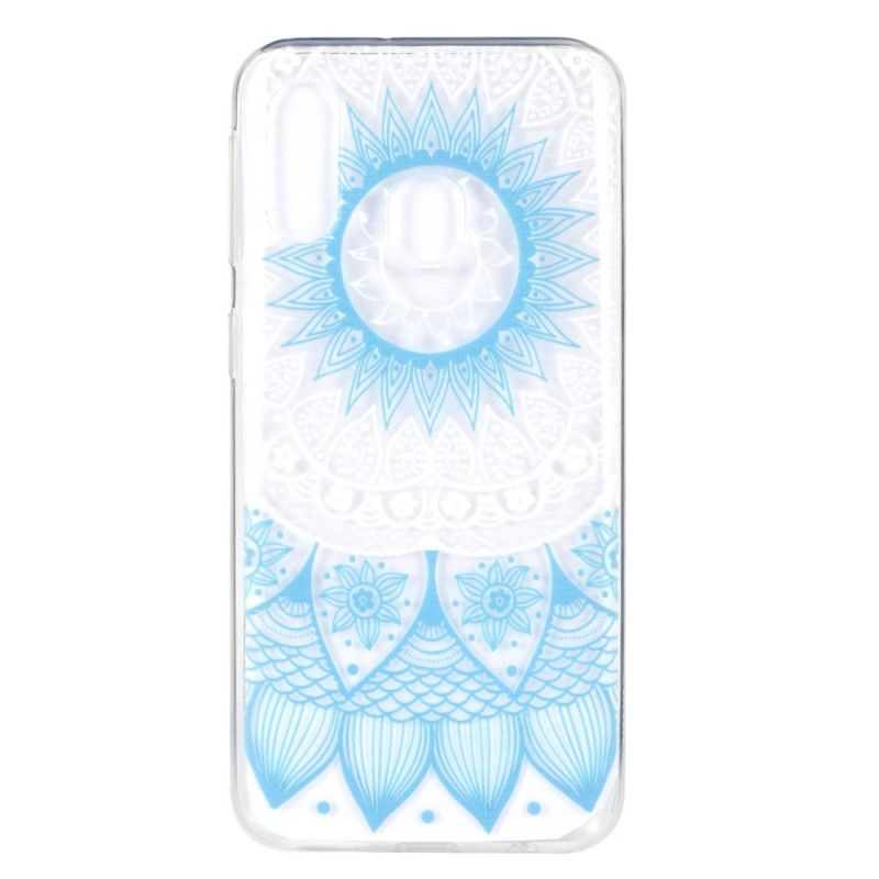 Hoesje Samsung Galaxy A40 Lichtblauw Transparante Kleurrijke Mandala