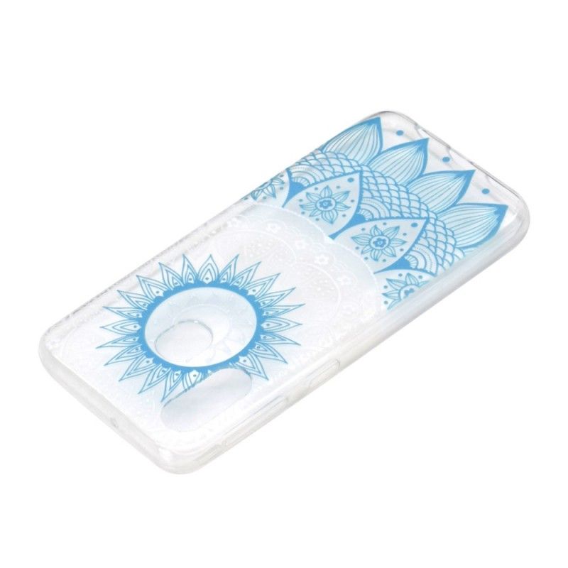 Hoesje Samsung Galaxy A40 Lichtblauw Transparante Kleurrijke Mandala