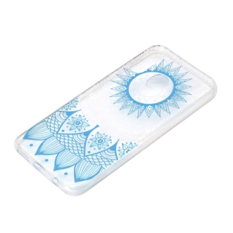 Hoesje Samsung Galaxy A40 Lichtblauw Transparante Kleurrijke Mandala