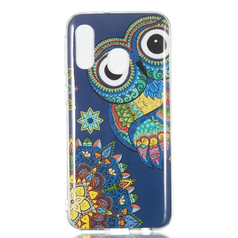 Hoesje Samsung Galaxy A40 Telefoonhoesje Fluorescerende Mandala-Uil