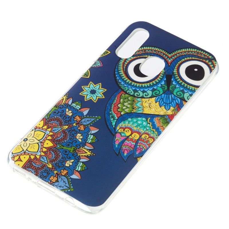Hoesje Samsung Galaxy A40 Telefoonhoesje Fluorescerende Mandala-Uil