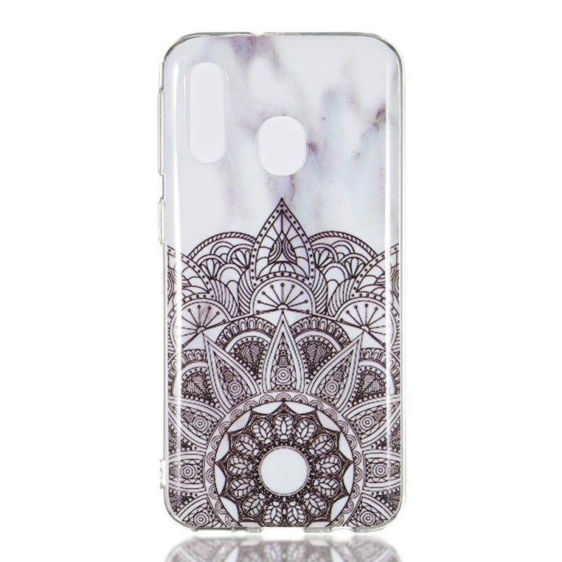 Hoesje Samsung Galaxy A40 Telefoonhoesje Gemarmerde Mandala