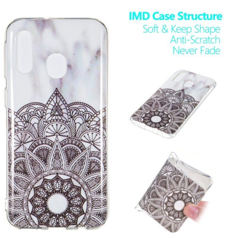 Hoesje Samsung Galaxy A40 Telefoonhoesje Gemarmerde Mandala