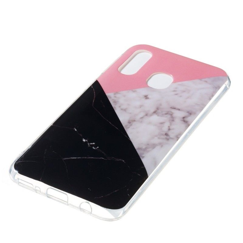 Hoesje Samsung Galaxy A40 Telefoonhoesje Geometrisch Marmereffect