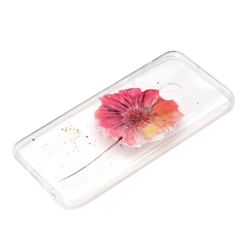 Hoesje Samsung Galaxy A40 Telefoonhoesje Transparante Aquarel Klaproos