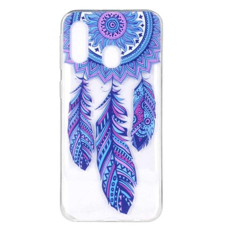 Hoesje Samsung Galaxy A40 Vanger Droomt Blauwe Veren
