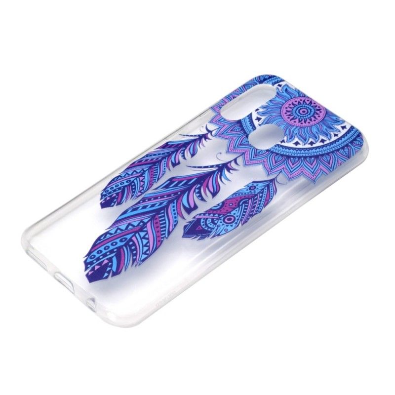 Hoesje Samsung Galaxy A40 Vanger Droomt Blauwe Veren