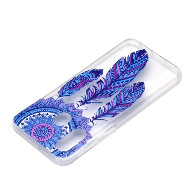 Hoesje Samsung Galaxy A40 Vanger Droomt Blauwe Veren