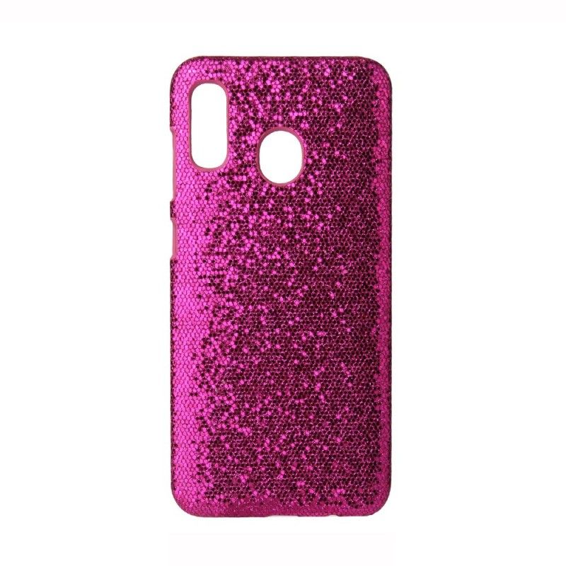 Hoesje Samsung Galaxy A40 Zilver Magenta Pailletten