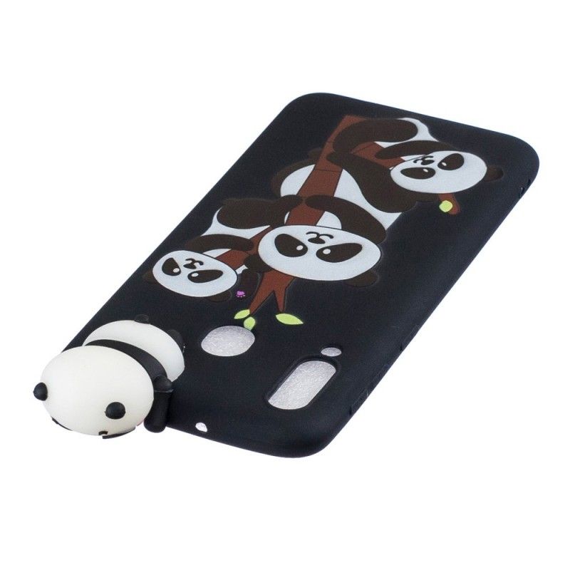 Hoesje voor Samsung Galaxy A40 3D Panda'S Op Bamboe