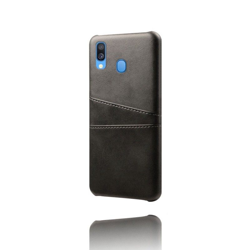 Hoesje voor Samsung Galaxy A40 Grijs Zwart Kaarthouder