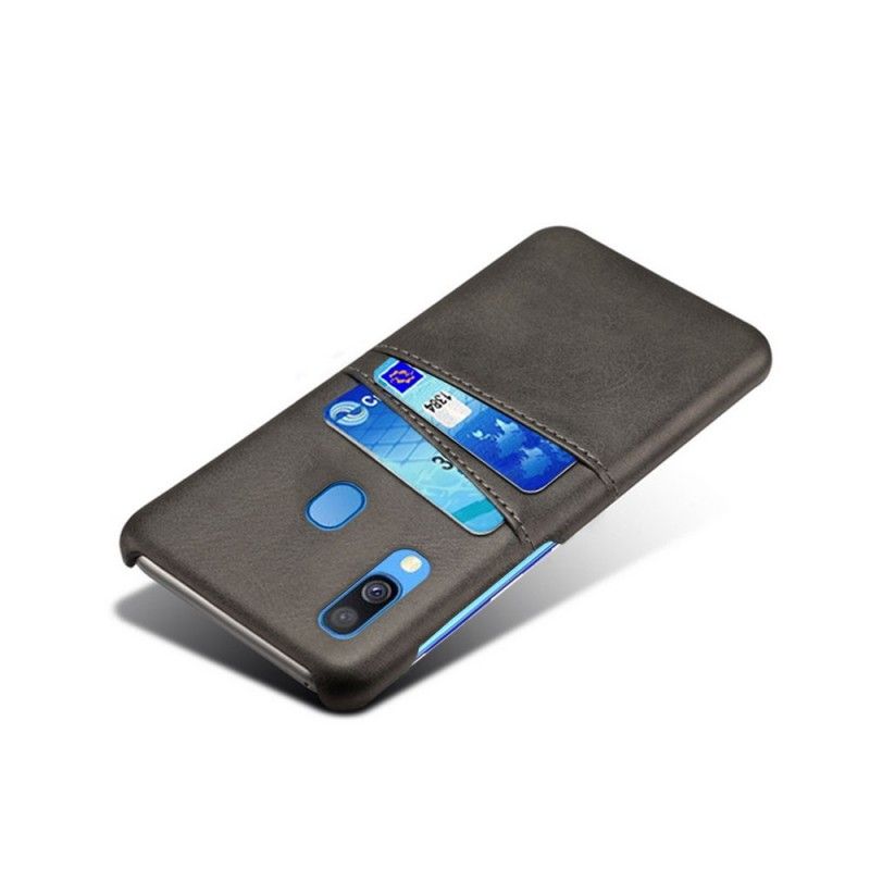 Hoesje voor Samsung Galaxy A40 Grijs Zwart Kaarthouder