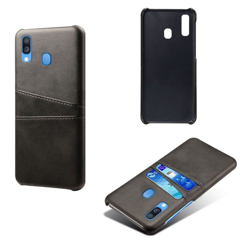 Hoesje voor Samsung Galaxy A40 Grijs Zwart Kaarthouder