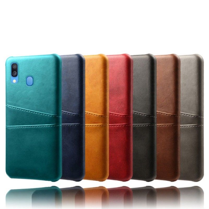 Hoesje voor Samsung Galaxy A40 Grijs Zwart Kaarthouder