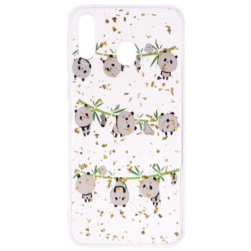 Hoesje voor Samsung Galaxy A40 Panda'S Aan De Waslijn