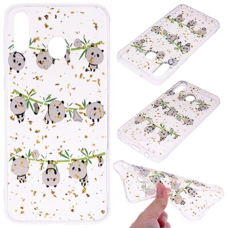 Hoesje voor Samsung Galaxy A40 Panda'S Aan De Waslijn