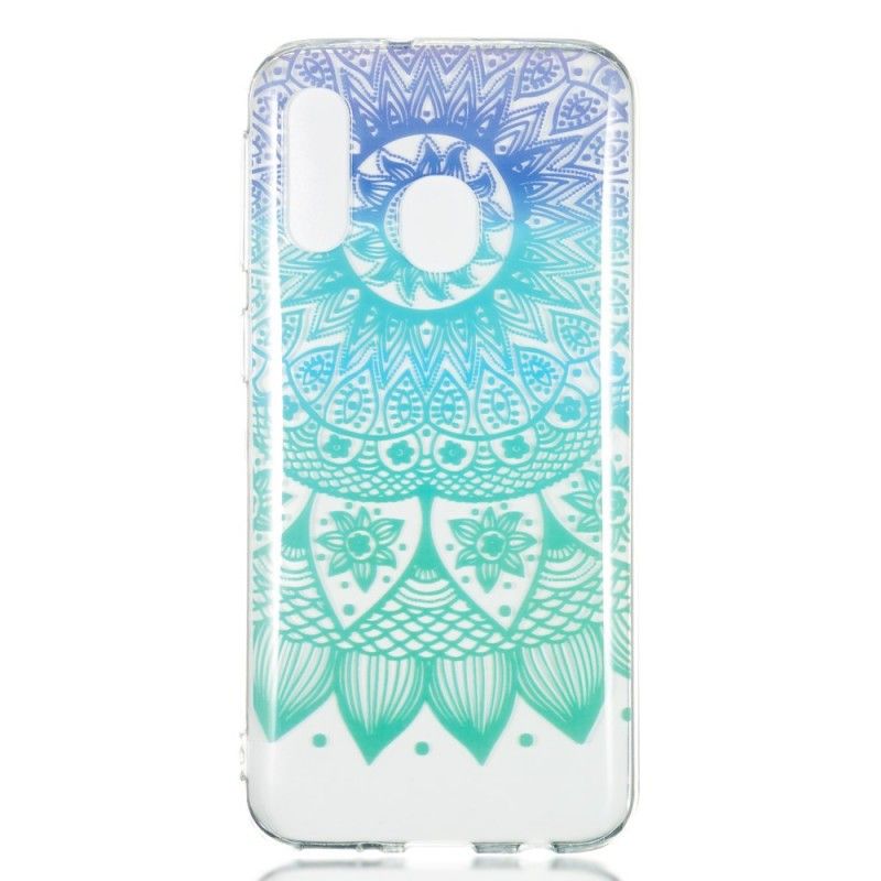 Hoesje voor Samsung Galaxy A40 Transparant Blauwe Mandala