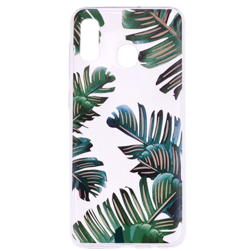 Hoesje voor Samsung Galaxy A40 Transparant Groen Blad