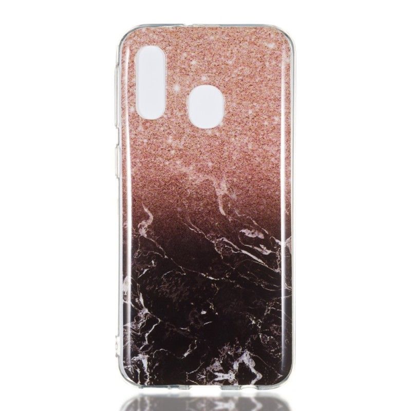 Hoesje voor Samsung Galaxy A40 Wit Marmeren Glitter