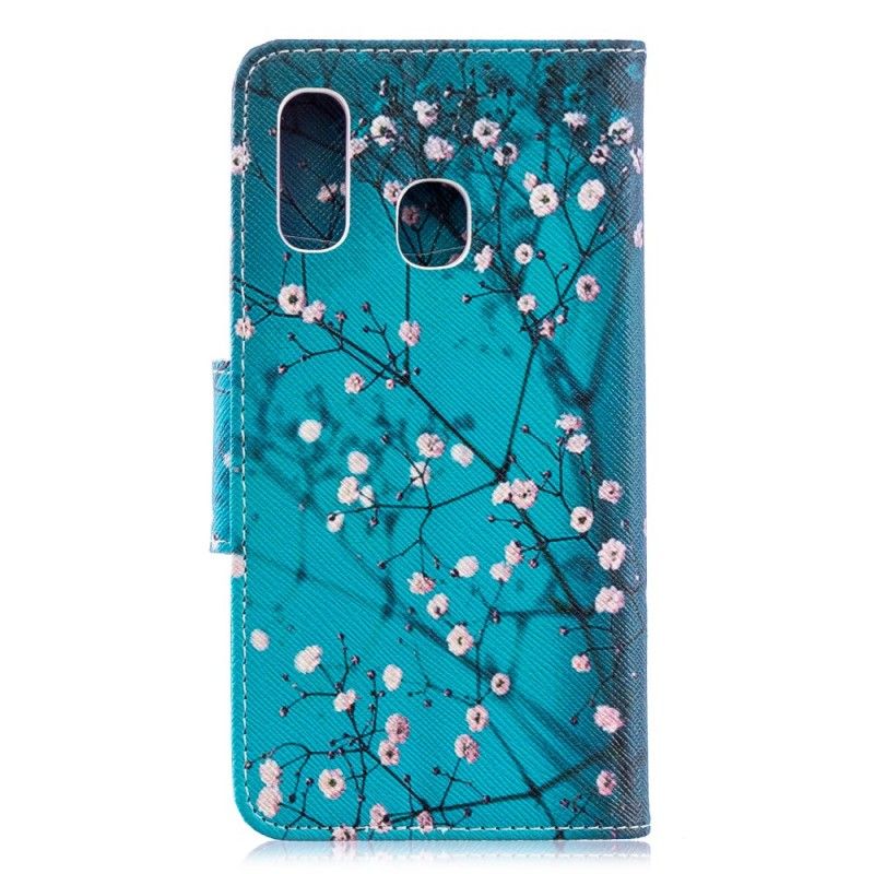 Leren Hoesje Samsung Galaxy A40 Bloeiende Boom