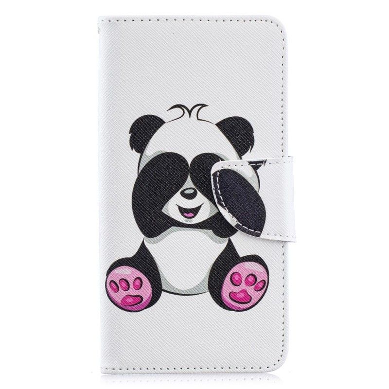 Leren Hoesje Samsung Galaxy A40 Leuke Panda