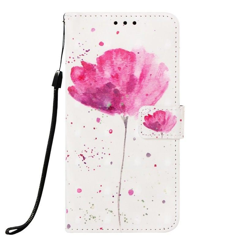 Leren Hoesje Samsung Galaxy A40 Telefoonhoesje Aquarel Klaproos