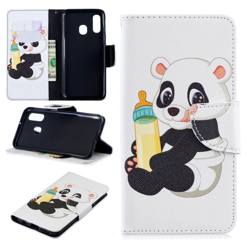 Leren Hoesje Samsung Galaxy A40 Telefoonhoesje Babypanda