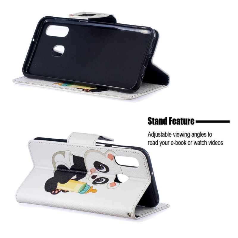 Leren Hoesje Samsung Galaxy A40 Telefoonhoesje Babypanda