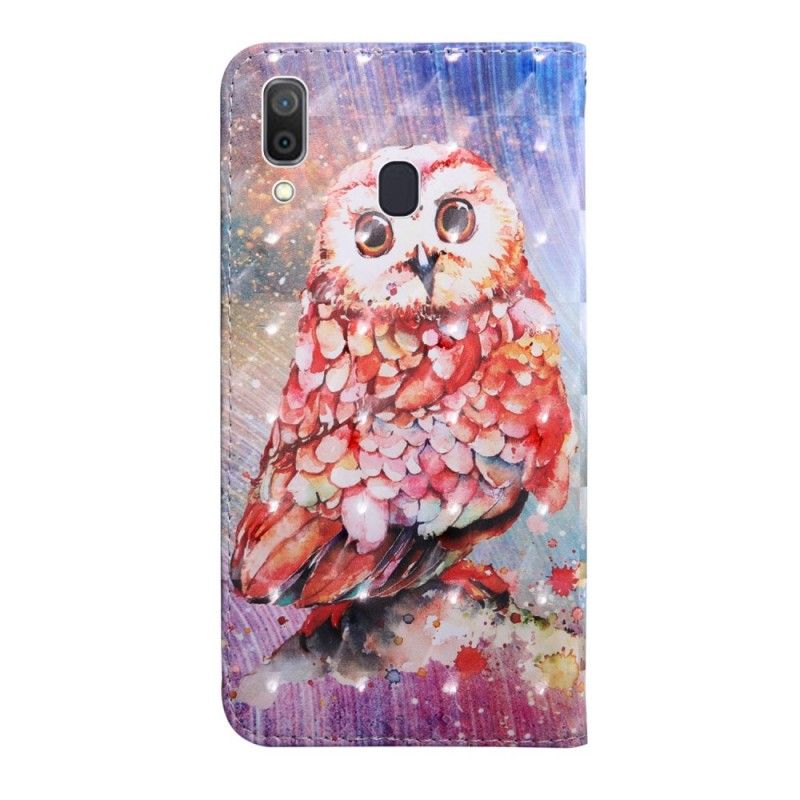 Leren Hoesje Samsung Galaxy A40 Uil De Schilder
