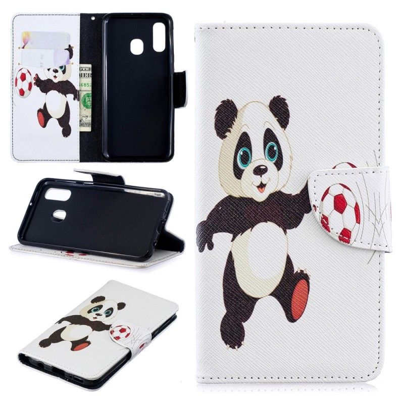 Leren Hoesje voor Samsung Galaxy A40 Pandapoot
