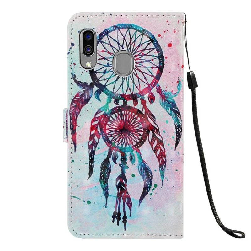 Leren Hoesje voor Samsung Galaxy A40 Rode Dromenvanger